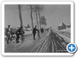 British Cyclist Corps On A Snow Covered Road In France