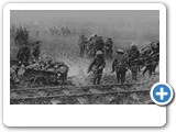 Dragging A Lewis Machine Gun Through The Mud On The Western Front