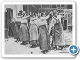 Lancashire Women Working With A Sheet Of Glass