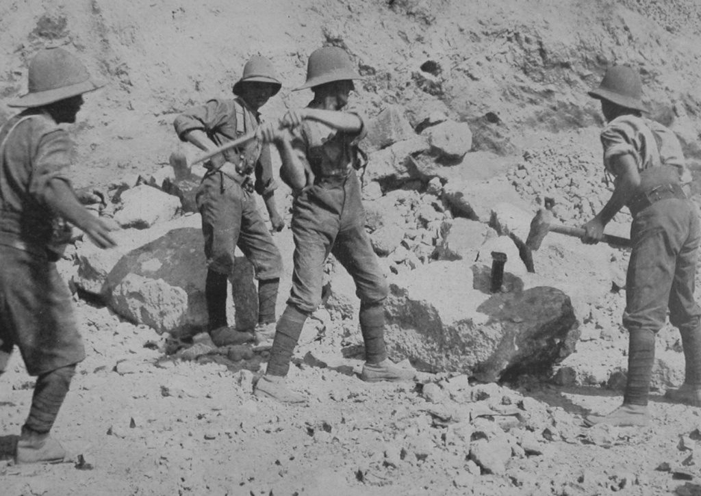 Breaking Rocks To Build A Breakwater In Gallipoli