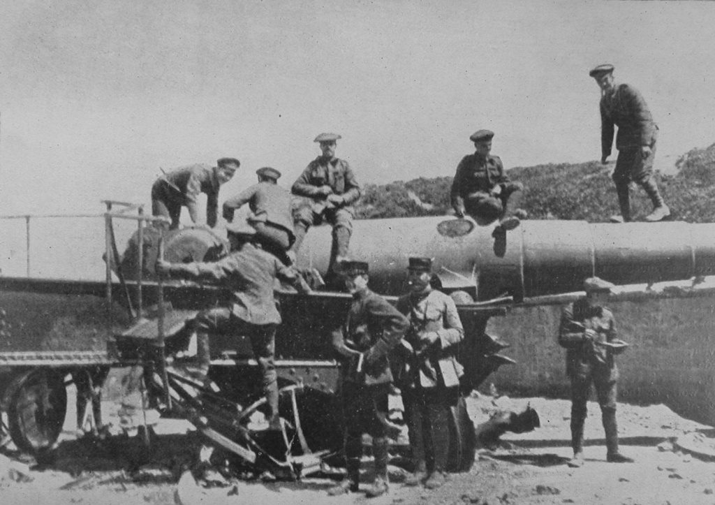 British Soldiers On A Big Turkish Gun At Cape Helles