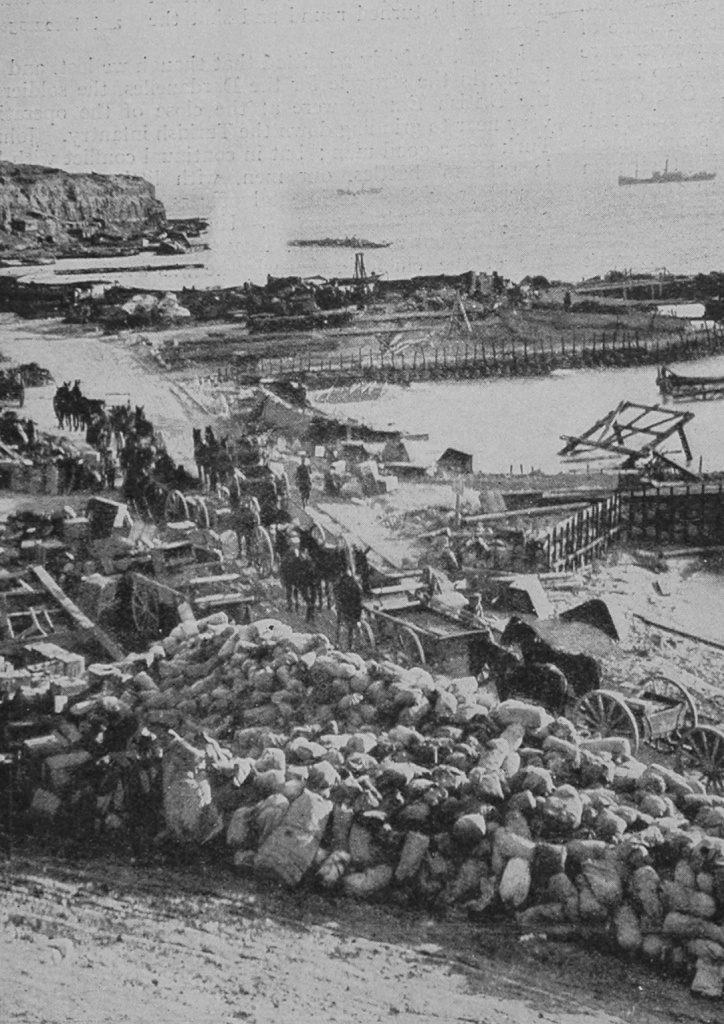 Exploding Shells Narrowly Missing A Transport Column About To Evacuate Gallipoli