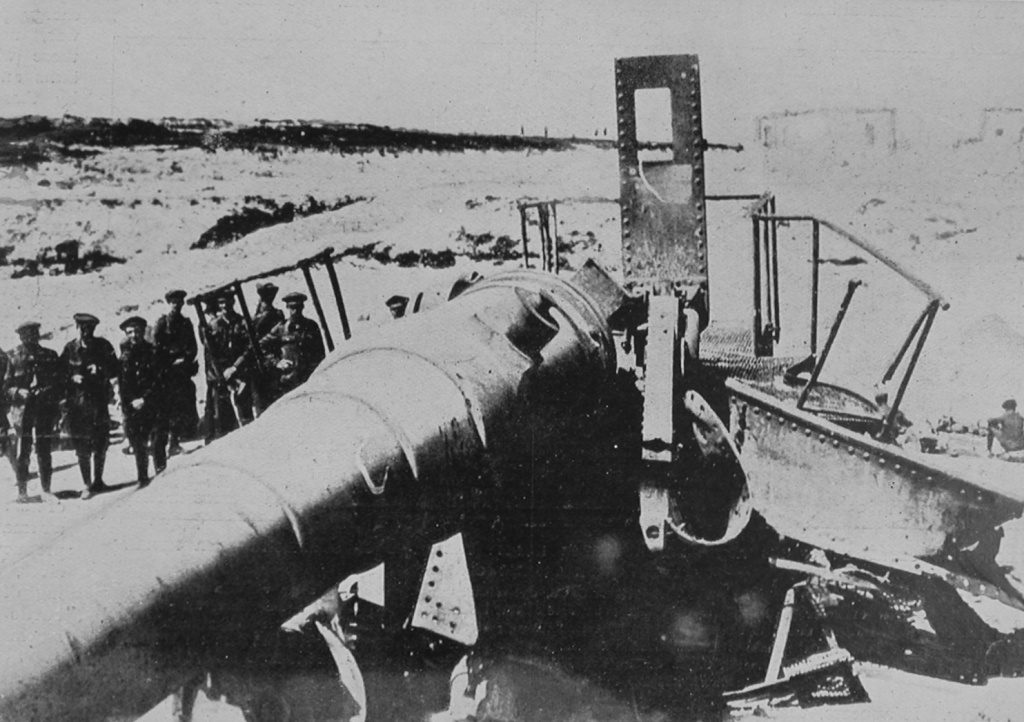 A Turkish Gun At Cape Helles Destroyed By Naval Gunnery