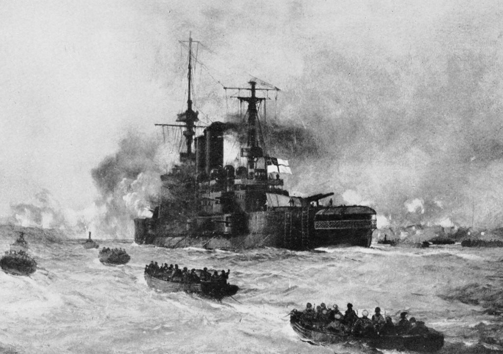 HMS Implacable With The Royal Fusiliers Approaching X Beach Gallipoli