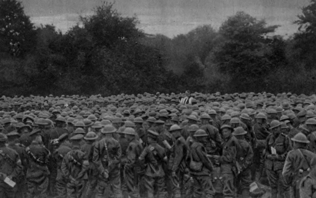 A Chaplain Addressing Canadian Soldiers On Dominion Day 1917