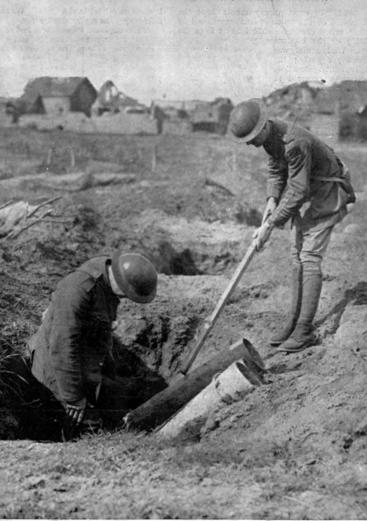 Canadian Soldiers Setting Gas Projectors In Their Pits