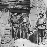 Canadian Troops In A Captured German Pill Box