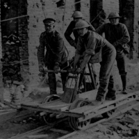 Canadians Trolleying On A Light Railway In Flanders