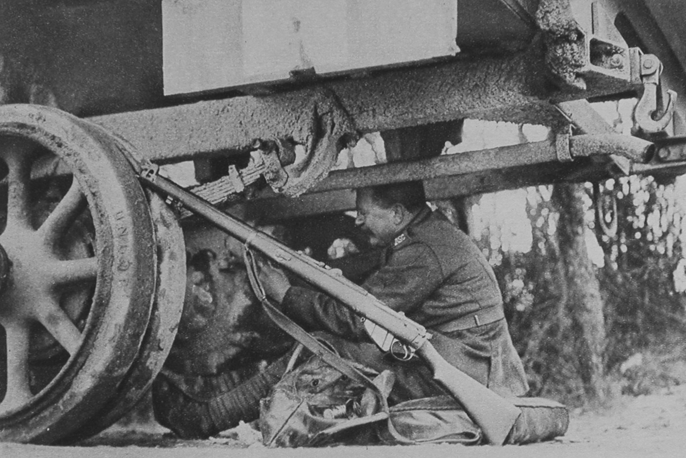 An Army Service Corps Motor-Man Repairing A Breakdown On The Road
