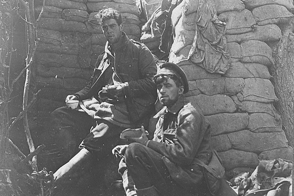 Canadian Soldiers In A Trench