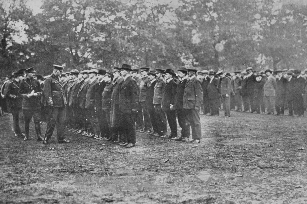 First Inspection Of The 23rd Royal Fusiliers (Sportsmans Battalion) Hyde Park Oct 1914