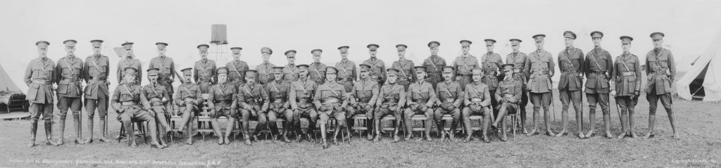 Lt.-Col. H. Montgomery Campbell, and officers, 64th Overseas Battalion, CEF