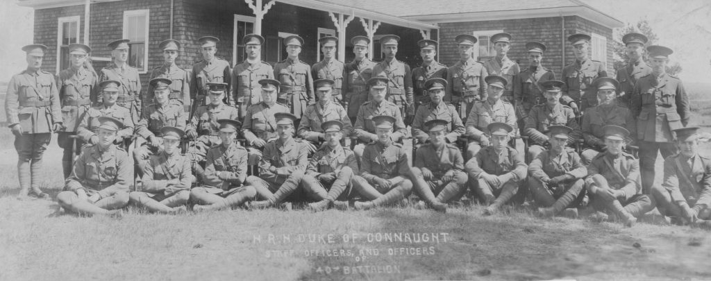 Major Gen. Rutherford and Staff Col. Hugh H. McLean, Brigadier, and Staff. Lt. Col. Kirkpatrick and officers, 55th Battalion, CEF