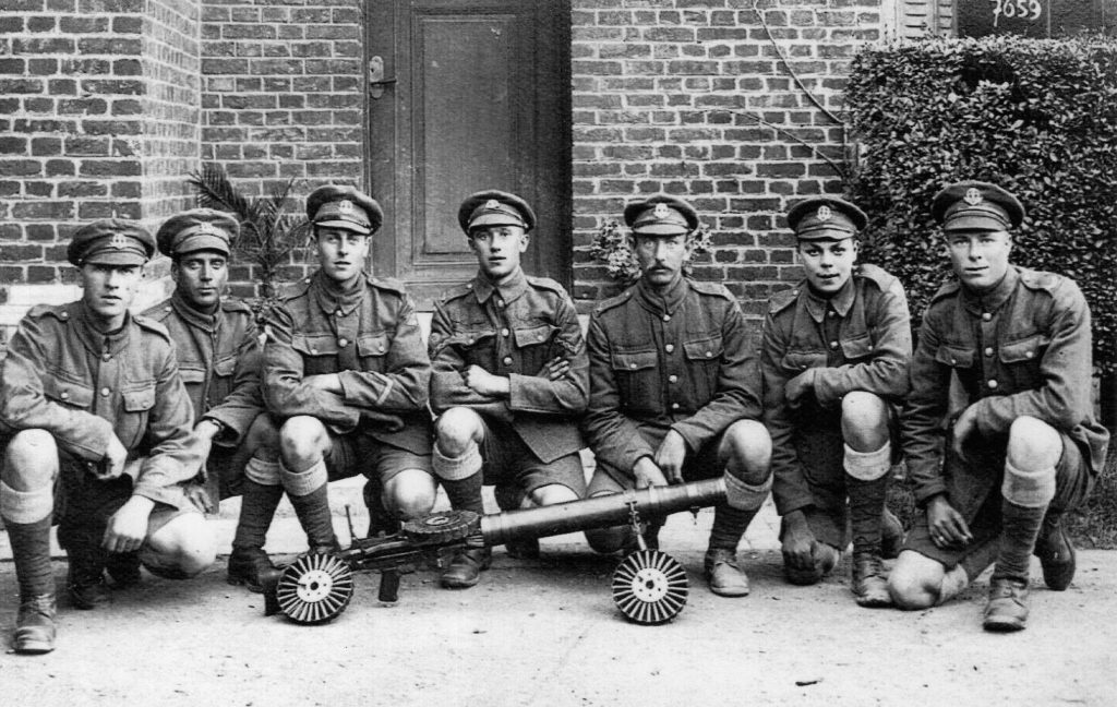 Soldiers In The Middlesex Regiment With A Machine Gun