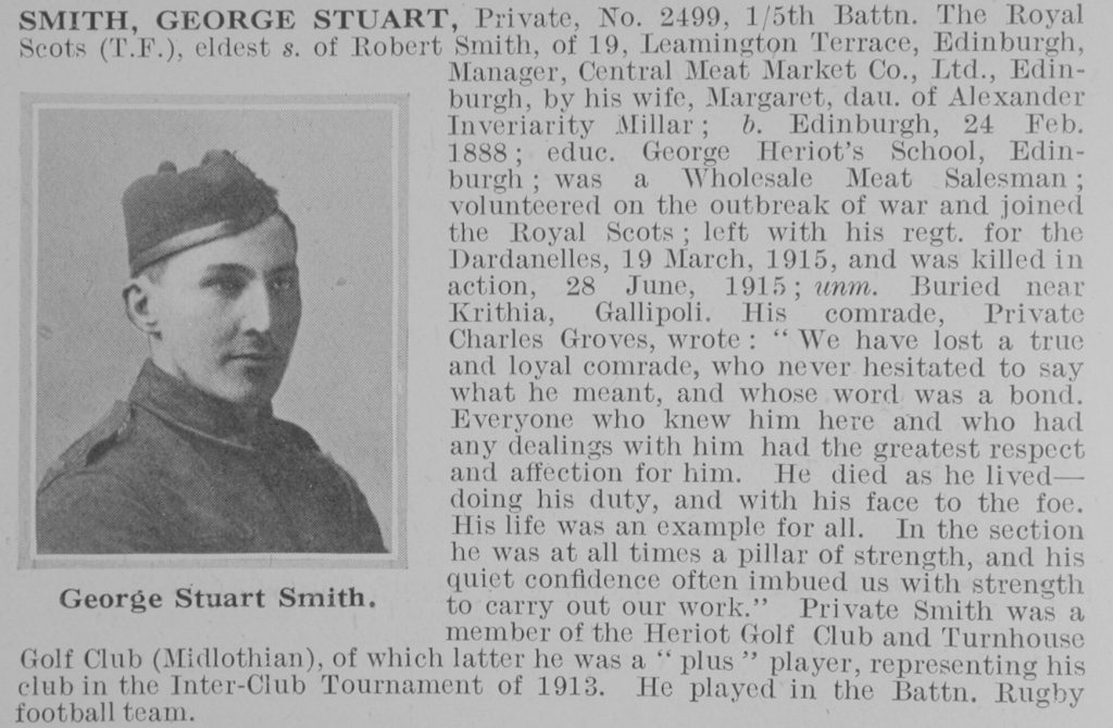 Smith G S Pte 2499 5th Royal Scots